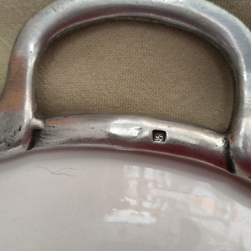 Arte Italica Italian Serving Platter and Marinoni Pewter Cutting Set like new