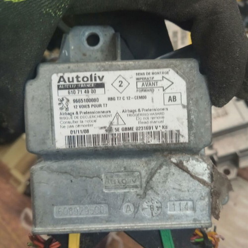 Airbag control unit for Peugeot 308 SRS 610714900, 9665100080