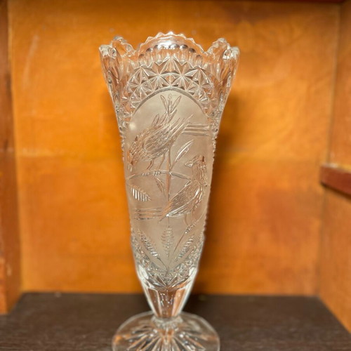 Crystal carved old vase like new