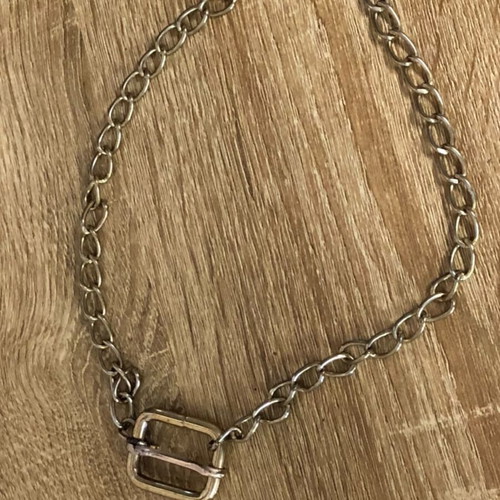 Chunky Gold Chain Necklace with Buckle Pendant new