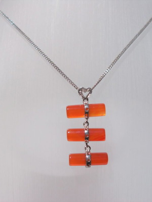 Silver 925 necklace with mineral agate new