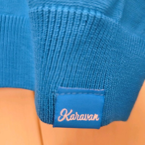 Karavan knitted cardigan new, blue turquoise, winter collection 2024