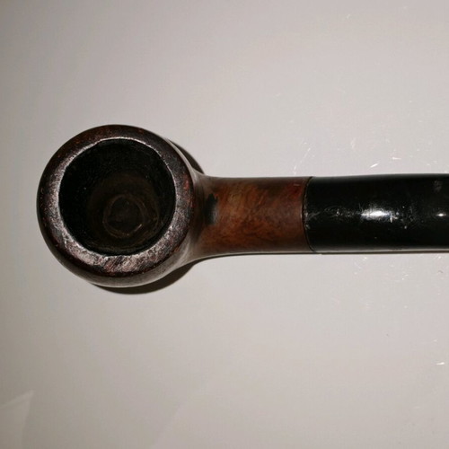 Wooden smoking pipe used, 14 cm length, with mouthpiece wear