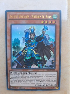 YUGIOH Ancient Warriors - Virtuous Liu Xuan IGAS-EN011 Ultra Rare κάρτα καινούργια