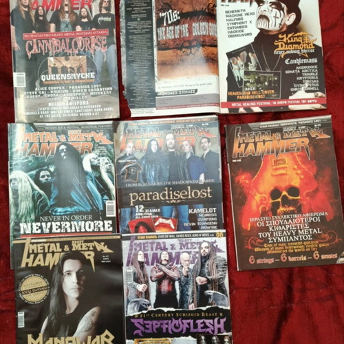 Rock magazines used, foreign and Greek variety