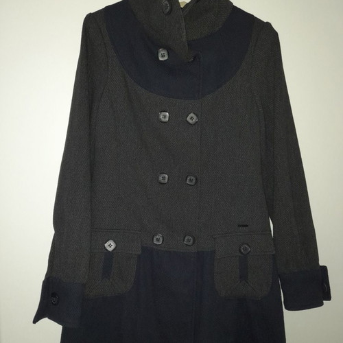 Freesoul coat used gray blue with high collar