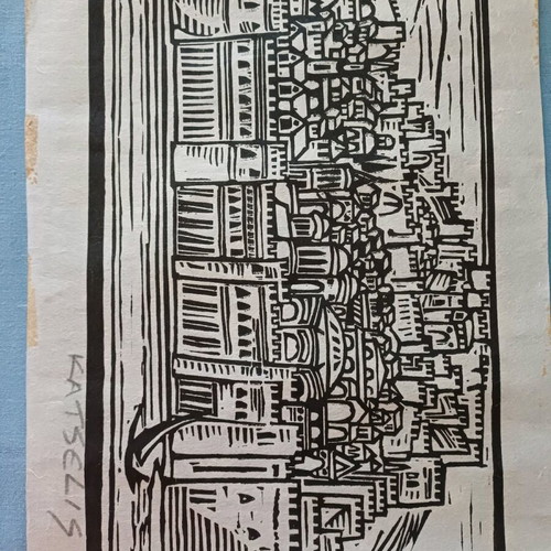 Engraving The City of Thessaloniki by Katselis, like new