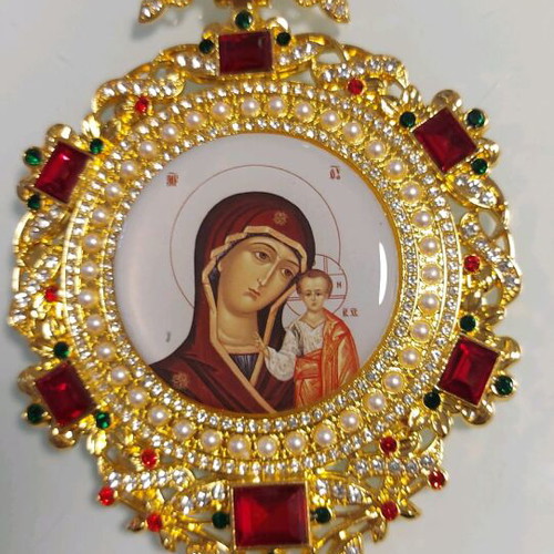 Archieratic engolpia new, two pieces with enamel gilded