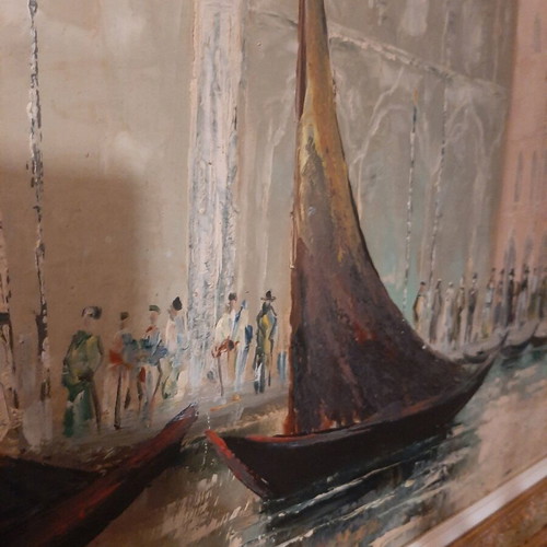 Authentic oil painting Venice by D. Caramanlis like new