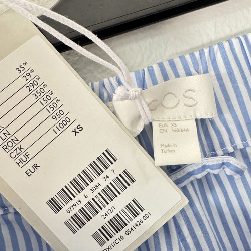 COS nightwear set size XS-S blue and white striped new