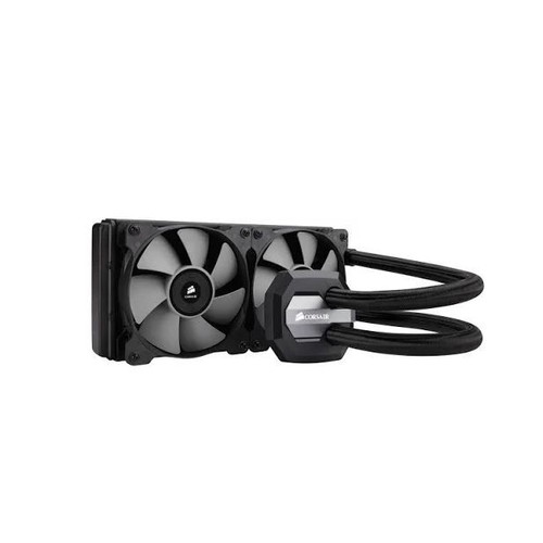Corsair Hydro H100i v2 CPU liquid cooler used, dual 120mm fans for Socket 115x