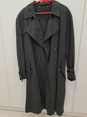 Leonardo Servadio trench coat used, black, men's vintage