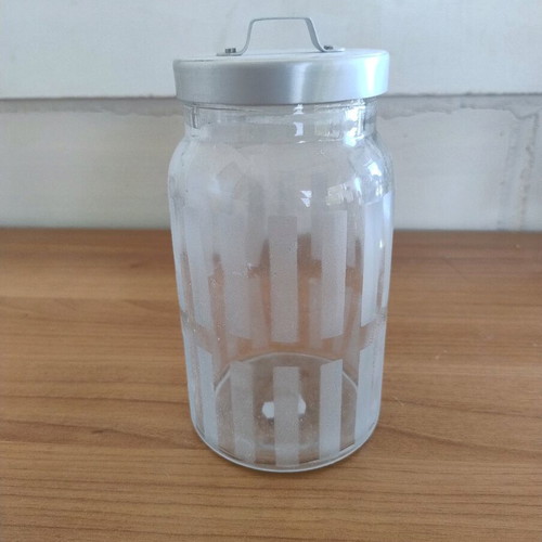 Glass storage jar with airtight lid like new