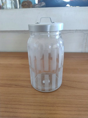 Glass storage jar with airtight lid like new