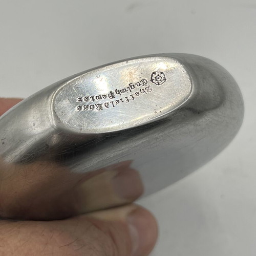 Sheffield Rose English Pewter flask used, about 10cm