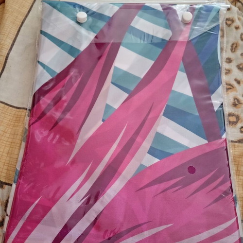 Shower Curtain new, polyester, blue pink dark red, 180x200 cm