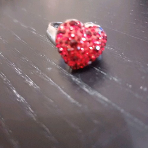 Oxette silver ring like new with red stones size 55