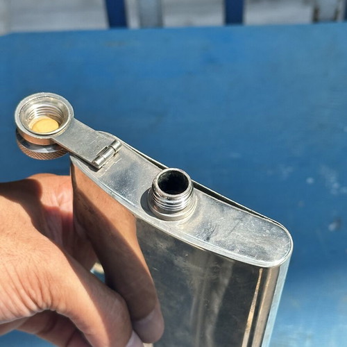 Vintage stainless steel pocket flask 9oz used