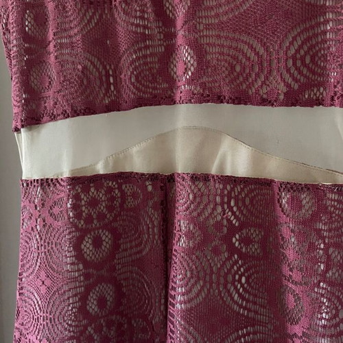 Moutaki formal dress like new, size S/M, burgundy with sheer panels