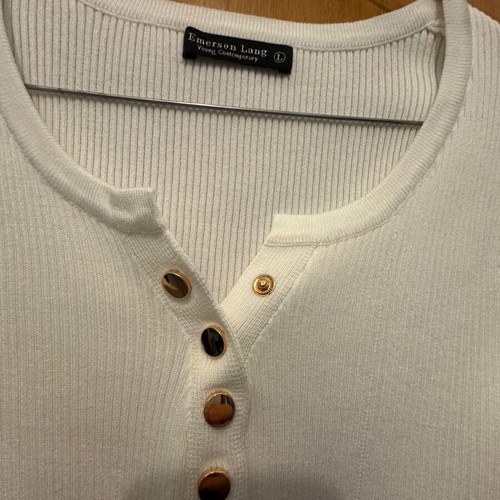 Emerson Lang Women's White Blouse L New