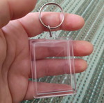 Plexiglass keychain with photo holder, transparent