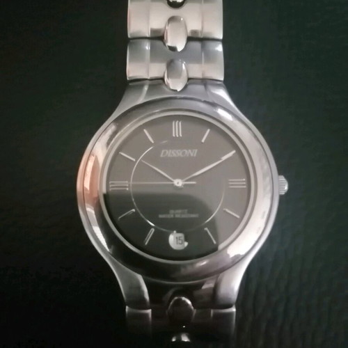 Dissoni men's wristwatch like new, black and silver