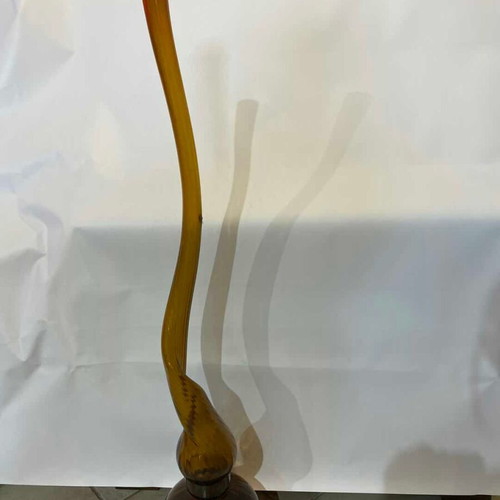 Vintage decorative floor vase made of natural glass 125cm used