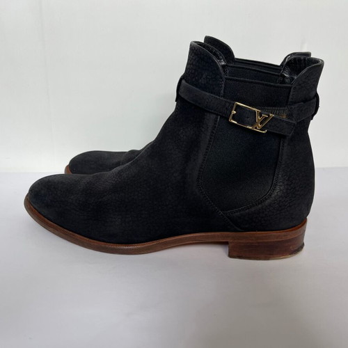 Louis Vuitton leather ankle boots used, size 38.5, black