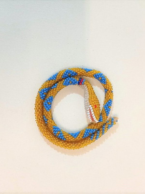 Handmade decorative beadwork old, length 32.5 cm