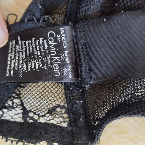 Calvin Klein black see through lace bra without padding, like new