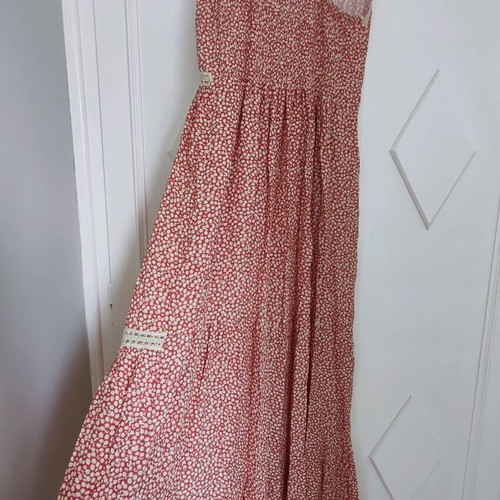 Estee Collection Boho Maxi Dress red floral, 100% viscose, like new, size L