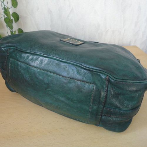 Campomaggi shoulder bag made of natural leather like new, dark green