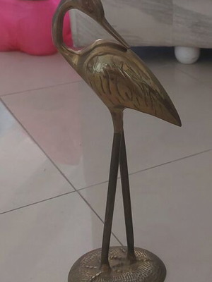 Decorative metal heron 33cm high