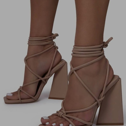Nasty Gal women's formal sandals eco leather new, beige, size 36