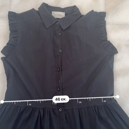 Black Midi Shirt Dress XL like new with Buttons and Ruffles