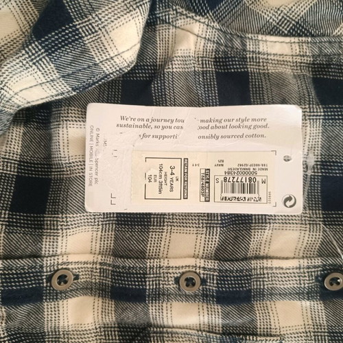 Children's shirt new, white and blue, size 3-4