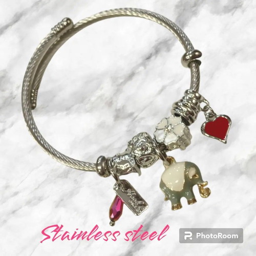 Stainless steel bracelet new with elephant charm