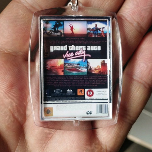 GTA Vice City PS2 Keychain new, acrylic