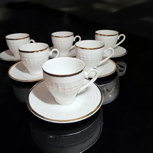Vintage Eschenbach Germany espresso set with 6 cups and saucers, 1990