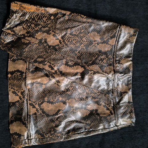 Zara skirt brown leather texture new XS with zipper
