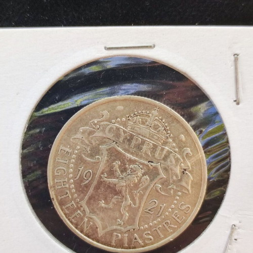 Cyprus 18 piastres 1921 like new