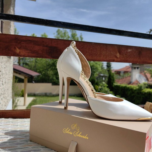 Women's high heels like new, white, size 40, genuine leather
