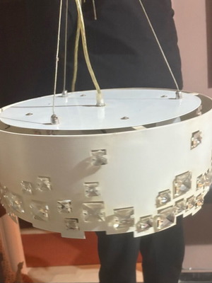 Ceiling light used white decorated with crystals