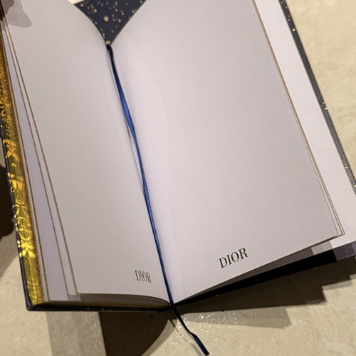 Dior notebook with case, dark blue with gold details