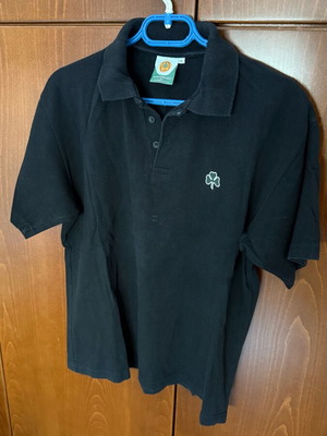 Panathinaikos BC polo shirt used, black, XL slim, 100% cotton