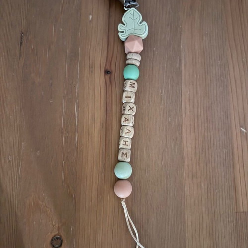 Handmade wooden pacifier clips for boys like new