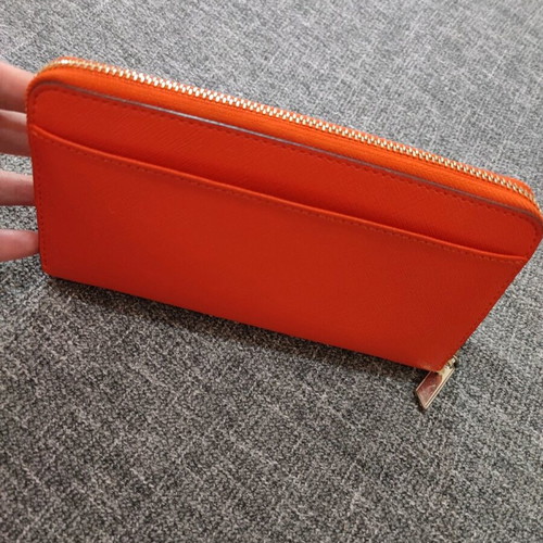 DKNY leather wallet like new, red orange