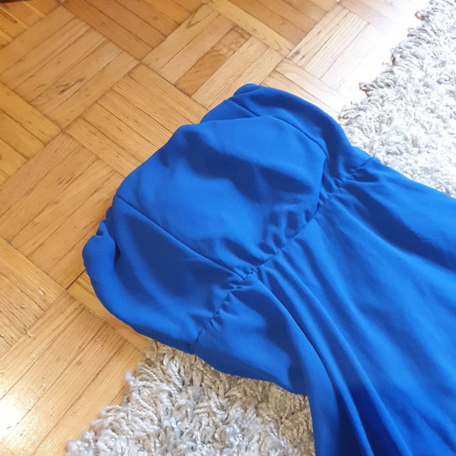 Dress with tail blue strapless airy like new