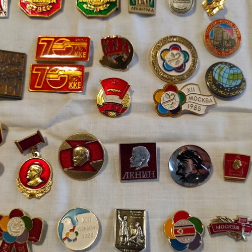 Soviet Era Pins Collection like new, 34 pieces