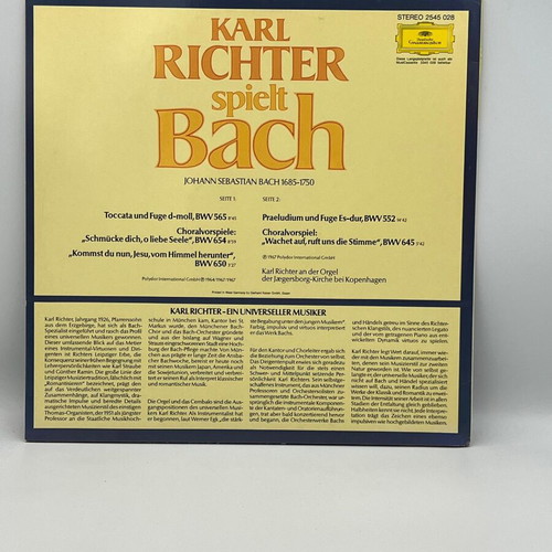 Karl Richter Spielt Bach vinyl record used